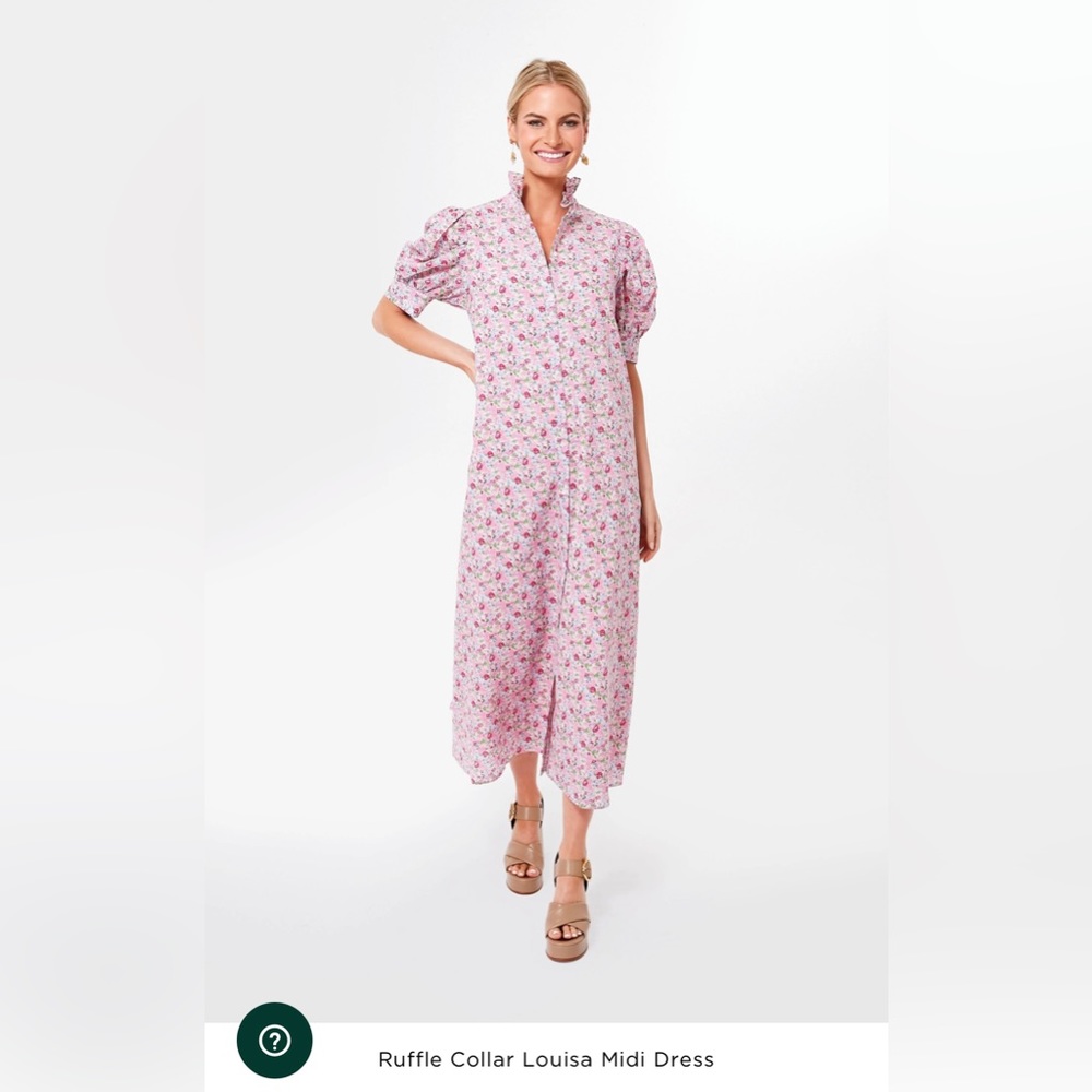 Tuckernuck Ruffle Collar Louisa Midi Dress-HYACINTH HOUSE